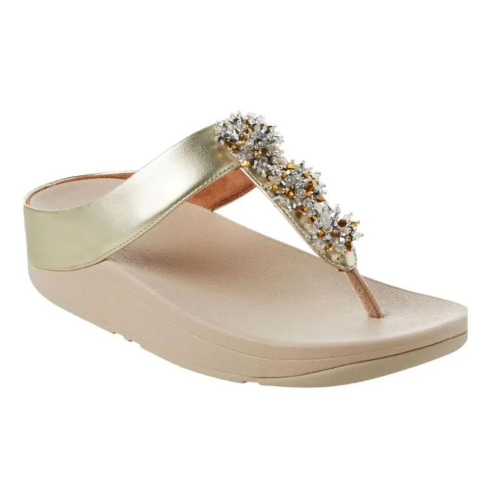 Fitflops NEW size 10 platinum gold galaxy sandals